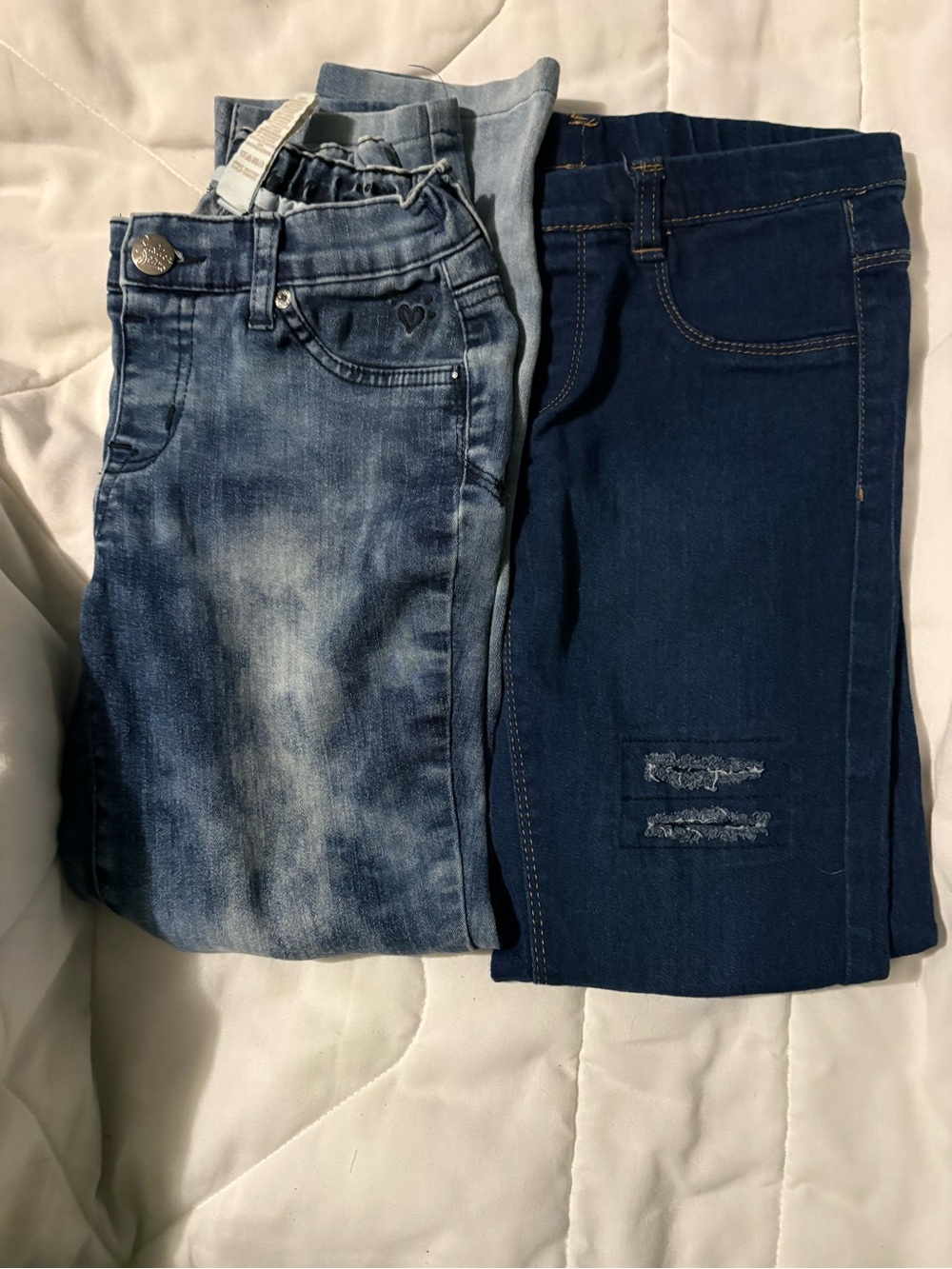 Justice Girls' Denim Jeans - Light Wash & Dark Wash Blue